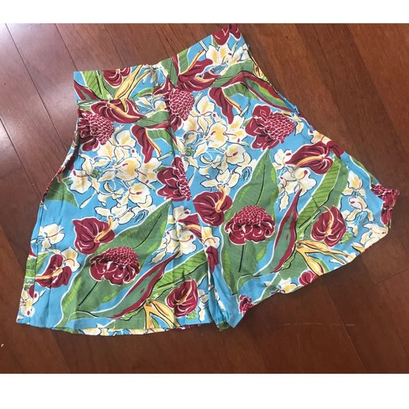 SOLD Trashy Diva shorts high rise floral Pinup Hawaiian Charm 40s tap pants 2 XS - Picture 3 of 6